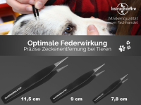 3 Teiliges Zeckenenpinzetten Set Zeckenzange Spitz Pinzetten fr Hunde, Katzen oder andere Haustiere