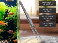 Premium Futterpinzette Aquarium Pinzette mit V Zahnung 35 cm aus geh�rtetem rostfreiem Edelstahl