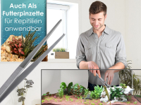 Premium Futterpinzette Aquarium Pinzette mit V Zahnung 35 cm aus gehrtetem rostfreiem Edelstahl