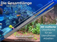 Premium Futterpinzette Aquarium Pinzette mit V Zahnung 35 cm aus gehrtetem rostfreiem Edelstahl