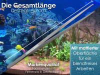 Premium Futterpinzette Aquarium Pinzette mit V Zahnung 50 cm aus gehrtetem rostfreiem Edelstahl