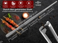 Profi Grillpinzette K�chenpinzette Kochpinzette Pinzette mit V Zahnung aus Edelstahl 50 cm