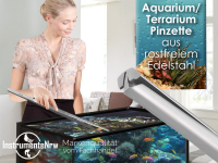 Premium Futterpinzette Lange Aquarium Pinzette mit Zahnung aus Edelstahl 60 cm