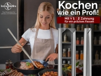 Profi Grillpinzette K�chenpinzette Kochpinzette Pinzette mit V Zahnung aus Edelstahl 60 cm