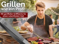 Profi Grillpinzette K�chenpinzette Kochpinzette Pinzette mit V Zahnung aus Edelstahl 60 cm