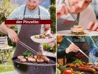 Profi Grillpinzette K�chenpinzette Kochpinzette Pinzette mit V Zahnung aus Edelstahl 60 cm