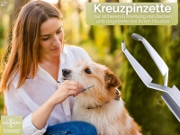 Premium Zeckenzange Zecken Kreuzpinzette Pinzette f�r Hunde Katzen wei� 13 cm Optimale Zeckenentferner zum m�helosen Zecken entfernen
