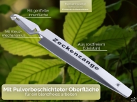 Premium Zeckenzange Zecken Kreuzpinzette Pinzette f�r Hunde Katzen wei� 13 cm Optimale Zeckenentferner zum m�helosen Zecken entfernen
