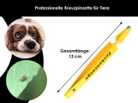 Zeckenpinzette Zeckenzange Zeckenkreuzpinzette Pinzette fr Hunde Katzen Gelb 13 cm