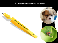 Zeckenpinzette Zeckenzange Zeckenkreuzpinzette Pinzette fr Hunde Katzen Gelb 13 cm
