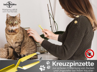 Zeckenpinzette Nymphen Zeckenzange Kreuzpinzette Edelstahl Zecken Allround Pinzette Hunde Katzen rostfreier Qualittsstahl Gelb + Etui