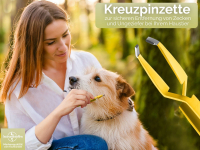 Zeckenpinzette Nymphen Zeckenzange Kreuzpinzette Edelstahl Zecken Allround Pinzette Hunde Katzen rostfreier Qualittsstahl Gelb + Etui