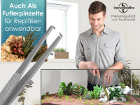 Premium Futterpinzette Aquarium Pinzette 14,5 cm mit V Zahnung aus gehrtetem rostfreiem Edelstahl