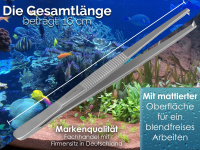 Premium Futterpinzette Aquarium Pinzette mit V Zahnung 16 cm aus gehrtetem rostfreiem Edelstahl