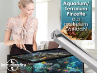 Premium Futterpinzette Aquarium Pinzette mit V Zahnung 18 cm aus gehrtetem rostfreiem Edelstahl