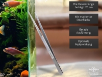 Premium Futterpinzette Aquarium Pinzette mit V Zahnung aus Edelstahl 20 cm