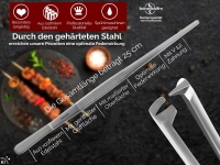 Profi Kochpinzette Grillpinzette K�chenpinzette Pinzette mit V Zahnung aus Edelstahl 25 cm