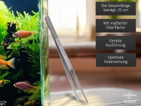 Premium Futterpinzette Aquarium Terrarium Pinzette mit V Zahnung aus Edelstahl 25 cm