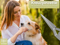 Kreuzpinzette Zeckenpinzette Zeckenzange fr Tiere Hunde mit Schlelanhnger Idealer Zeckenentferner aus Edelstahl