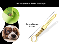 Zeckenzange Zeckenpinzette Rrostfreiem Edelstahl Profi-Qualitt mit Etui fr Tiere Hunde Katzen Haustiere