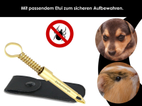 Zeckenzange Zeckenpinzette Rrostfreiem Edelstahl Profi-Qualitt mit Etui fr Tiere Hunde Katzen Haustiere