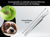 Profi Zeckenzange Zeckenpinzette Feine Spitze Pinzette mit Innenzahnung Optimal zur Zeckentfernung Edelstahl Zeckengreifer fr Tiere Hunde Katze Zeckenentferner 12 cm