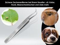 Profi Zeckenzange Zeckenpinzette Feine Spitze Pinzette mit Innenzahnung Optimal zur Zeckentfernung Edelstahl Zeckengreifer fr Tiere Hunde Katze Zeckenentferner 12 cm