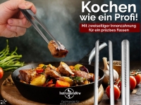 Profi Grillzange Grillpinzette Kochpinzette aus Edelstahl 30 cm Pinzette mit Zahnung - Gerade Ausf�hrung f�r Fleisch, W�rstchen oder Gem�se