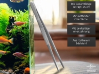 Profi Aquarium Terrarium Pinzette Wasserpflanzen Pflanzenpinzette aus Edelstahl Gerade Futterpinzette f�r Aquarien und Terrarien 20,0 cm