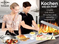 Profi Grillzange Grillpinzette Kochpinzette aus Edelstahl Pinzette 20 cm mit Zahnung - Gerade Ausfhrung fr Fleisch, Wrstchen oder Gemse