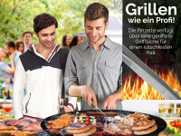 Profi Grillzange Grillpinzette Kochpinzette aus Edelstahl Pinzette 20 cm mit Zahnung - Gerade Ausfhrung fr Fleisch, Wrstchen oder Gemse