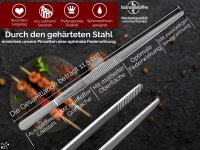 Profi Grillzange Grillpinzette Kochpinzette 11,5 cm aus Edelstahl Pinzette mit Zahnung - Gerade Ausf�hrung f�r Fleisch, W�rstchen oder Gem�se