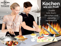 Profi Grillzange 14 cm Grillpinzette Kochpinzette aus Edelstahl Pinzette mit Zahnung - Gerade Ausfhrung fr Fleisch, Wrstchen oder Gemse