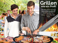 Profi Grillzange Grillpinzette 12,5 cm Kochpinzette aus Edelstahl Pinzette mit Zahnung - Gerade Ausfhrung fr Fleisch, Wrstchen oder Gemse