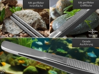 Profi Aquarium Terrarium Pinzette Wasserpflanzen Pflanzenpinzette aus Edelstahl Gerade Futterpinzette f�r Aquarien und Terrarien 12,5 cm
