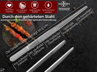 Profi Grillzange Grillpinzette Kochpinzette aus Edelstahl 10,5 cm Pinzette mit Zahnung - Gerade Ausf�hrung f�r Fleisch, W�rstchen oder Gem�se