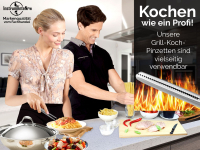 Profi Grillzange Grillpinzette Kochpinzette aus Edelstahl Pinzette mit Zahnung 16 cm - Gerade Ausfhrung fr Fleisch, Wrstchen oder Gemse