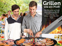 Profi Grillzange Grillpinzette Kochpinzette aus Edelstahl Pinzette mit Zahnung 16 cm - Gerade Ausfhrung fr Fleisch, Wrstchen oder Gemse