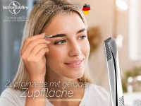 Zupfpinzette Pinzette aus Solingen Gerade Augenbrauenpinzette f�r die Gesichtspflege zum Zupfen von Augenbrauen, Barthaaren oder kleinen H�rchen f�r Damen und Herren