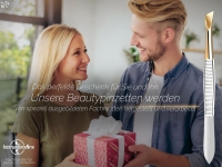 Zupfpinzette Pinzette aus Solingen Made in Germany Augenbrauenpinzette f�r die Gesichtspflege zum Zupfen von Augenbrauen, Barthaaren oder kleinen H�rchen f�r Damen und Herren Schr�g/Vergoldet