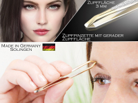 Zupfpinzette aus Solingen mit abgewinkelter Zupfflche