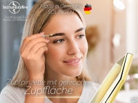 Zupfpinzette Pinzette aus Solingen Made in Germany Augenbrauenpinzette f�r die Gesichtspflege zum Zupfen von Augenbrauen, Barthaaren oder kleinen H�rchen f�r Damen und Herren Gekr�pft/Vergoldet