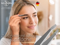 Solingen Augenbrauenpinzette Zupfpinzette Schr�ge Pinzette Haarzupfpinzette aus Rostfreiem Edelstahl f�r die Gesichtspflege zum Zupfen von kleinen H�rchen f�r Damen und Herren