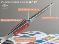 Kreuzpinzette L�t-Pinzette Gezahnte Spitze Klemmpinzette Technische Pinzette Gerade 16,5 cm