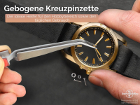 Kreuzpinzette L�t-Pinzette Gezahnte Spitze Klemmpinzette Technische Pinzette Gebogen 16,5 cm