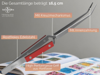 Kreuzpinzette L�t-Pinzette Gezahnte Spitze Klemmpinzette Technische Pinzette Gebogen 16,5 cm