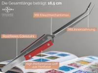 Kreuzpinzette L�t-Pinzette Gezahnte Spitze Klemmpinzette Technische Pinzette Gebogen 16,5 cm