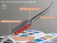 Kreuzpinzette L�t-Pinzette Klemmpinzette Technische Pinzette Gebogen 16,5 cm