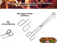 3-Teiliges Edelstahl Grillbesteck Set Grillzange Grillpinzette mit Wickeletui