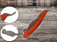 Rasiermesser mit Damastklinge und edlen Hartholzheft inkl. Etui